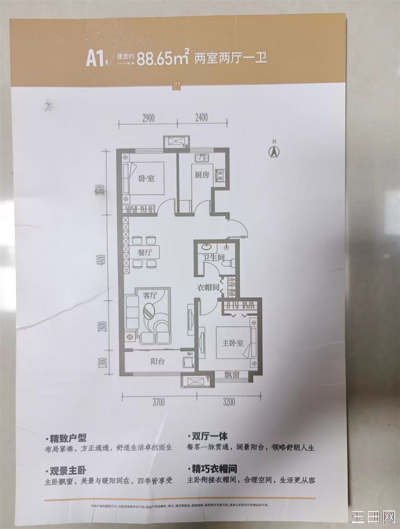 出售北环伯雍街新小区陶然雅居88.7平米毛坯楼房，两室一厅，南北通透